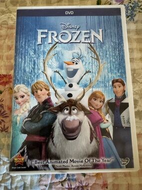 Disney Frozen DVD Back Cover in Blue and White